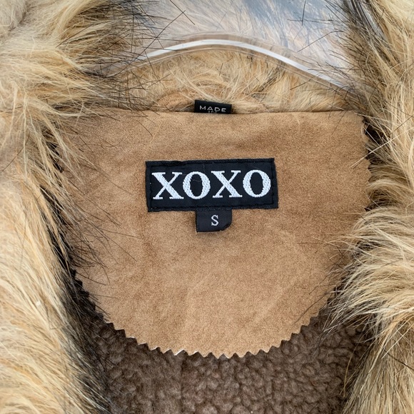 XOXO Suede Look Sherpa Lined Coat - Picture 2 of 8